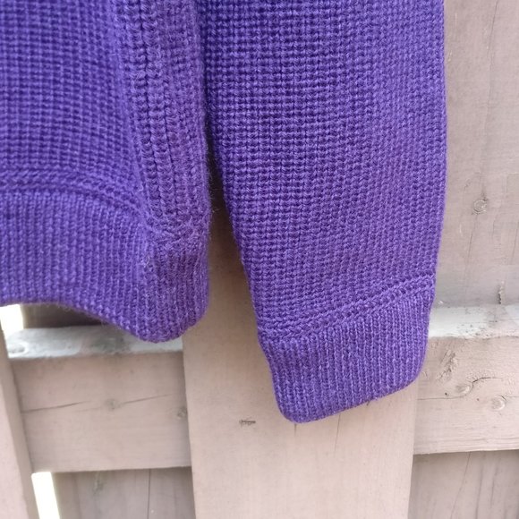 PATAGONIA 80s Vintage Made in Hong Kong Chunky Fisherman sweater Deep Purple - Picture 13 of 13